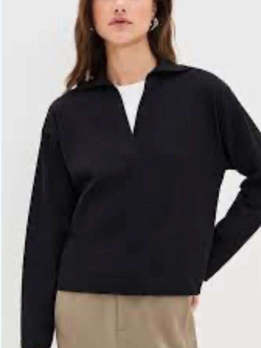 Vince Wool and Cashmere Blend Black Collared Long-Sleeve Pullover size M